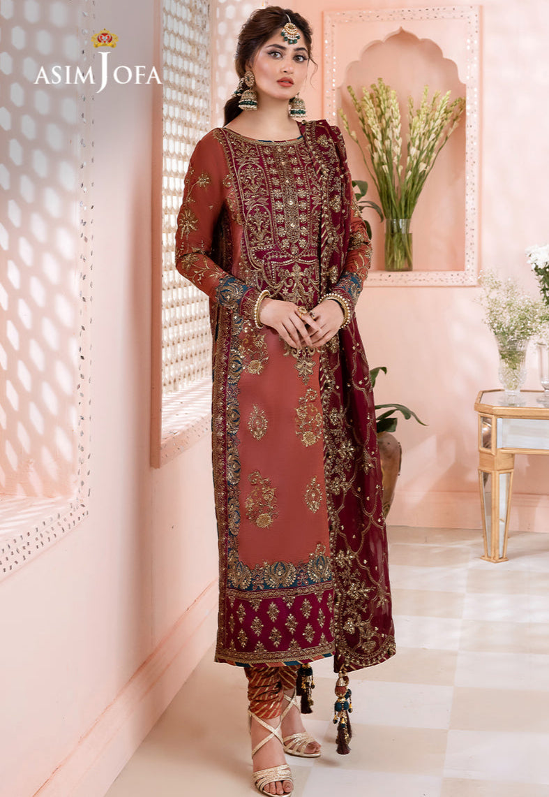 3 Piece Stitched - Luxury Embroidered Chiffon | AsimJofa