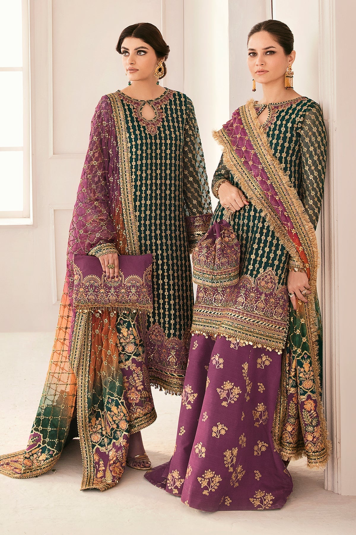 Embroidered Chiffon By Baroque - STITCHED