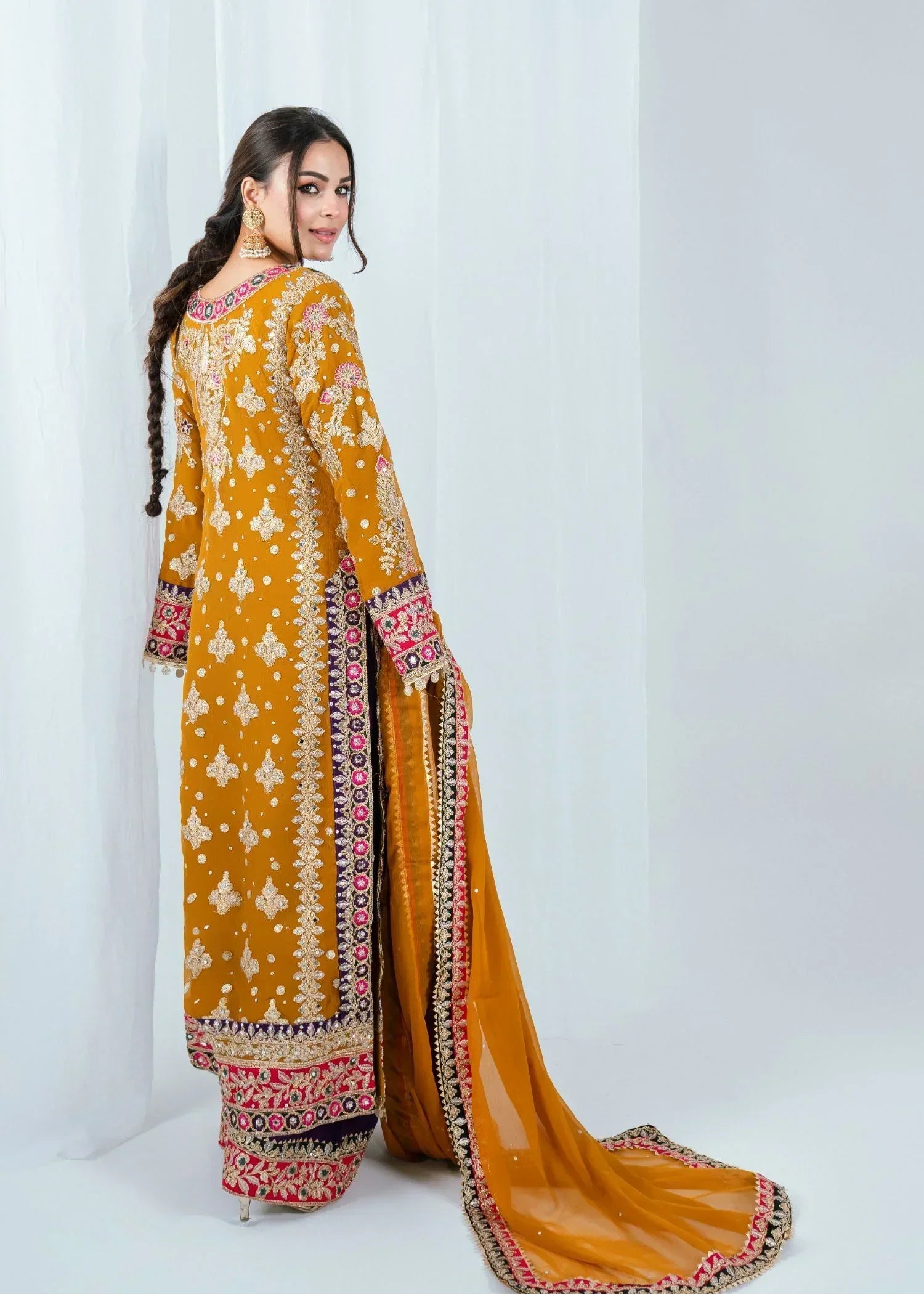 4 Piece Stitched Chiffon Embroidered - ZN-61
